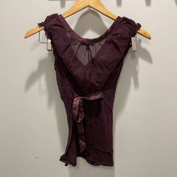 The Limited XS silk sleeveless top maroon - Picture 4 of 6